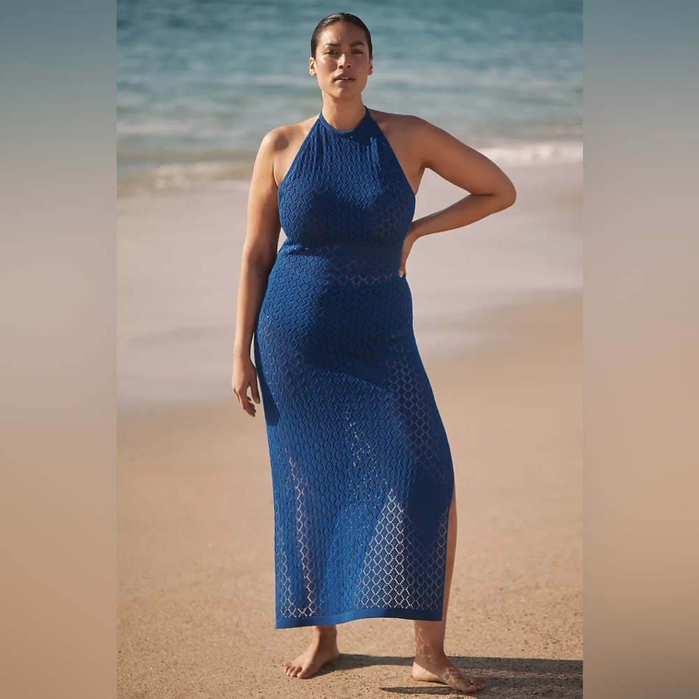 Anthropologie | Sunday in Brooklyn Halter Crochet Cover-Up Midi Dress